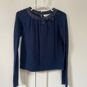 Jacadi Girl’s Navy Holiday Sweater, Size 8